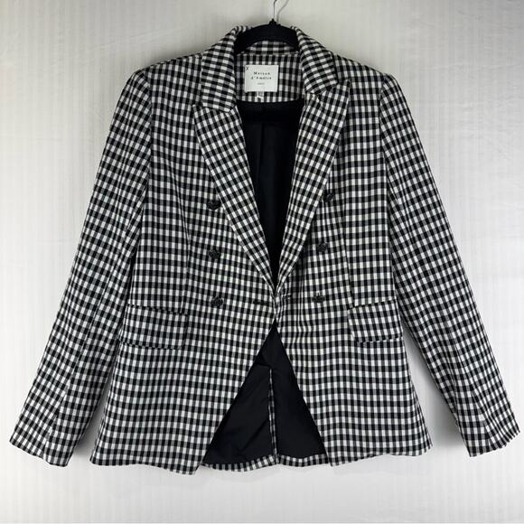Maison d’Amelie Paris Classic Three Button Gingham Check Blazer Women’s X-Small - Picture 1 of 10